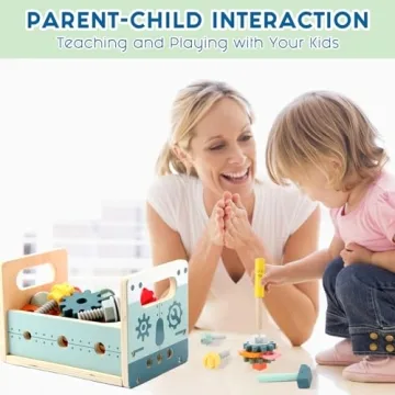 Asweets Kids Tool Bench, 32 PCS Wooden Play Set