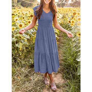 Shop MEROKEETY Women's Flutter Midi Dress - Style & Comfort