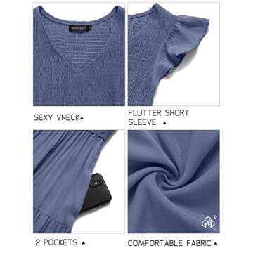 Shop MEROKEETY Women's Flutter Midi Dress - Style & Comfort