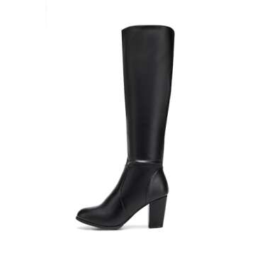 DREAM PAIRS Women's Chunky Heel Knee High and Up Boots