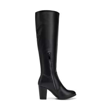 DREAM PAIRS Women's Chunky Heel Knee High and Up Boots