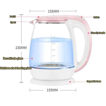 Stylish PHULJHADI Glass Electric Kettle 1.8L Fast Boil