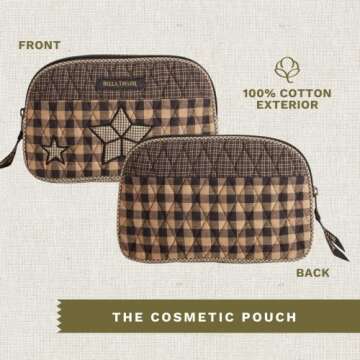 Bella Taylor Quilted Makeup Pouch for Travel Essentials