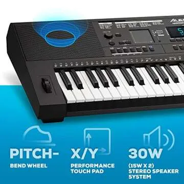 Alesis Harmony 61 Pro - 61 Key Keyboard Piano with Adjustable Touch Response, USB Midi, 580 Sounds, X/Y Performance Touchpad with DJ-Style FX