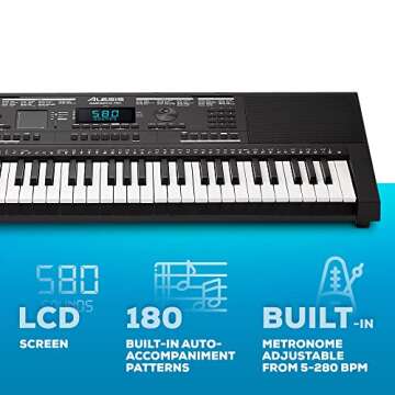 Alesis Harmony 61 Pro - 61 Key Keyboard Piano with Adjustable Touch Response, USB Midi, 580 Sounds, X/Y Performance Touchpad with DJ-Style FX