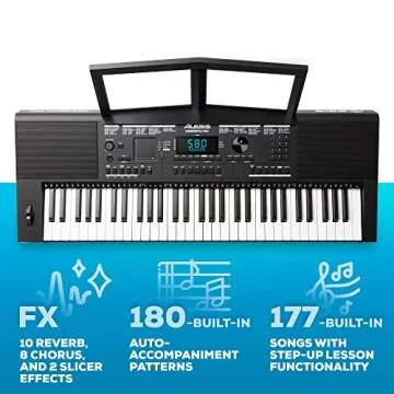 Alesis Harmony 61 Pro - 61 Key Keyboard Piano with Adjustable Touch Response, USB Midi, 580 Sounds, X/Y Performance Touchpad with DJ-Style FX