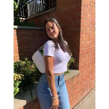 Barabum Retro Classic Clutch Shoulder Tote HandBag with Zipper Closure for Women (White)