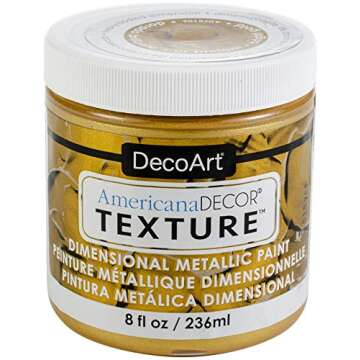 DecoArt Texture Metallics 8oz Bright Gold - Stunning Paint for Creative Projects