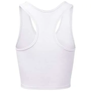 HATOPANTS Sleeveless Racerback Crop Camisole Tank Tops Cotton Basic Shirts White M