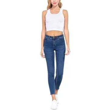 HATOPANTS Sleeveless Racerback Crop Camisole Tank Tops Cotton Basic Shirts White M