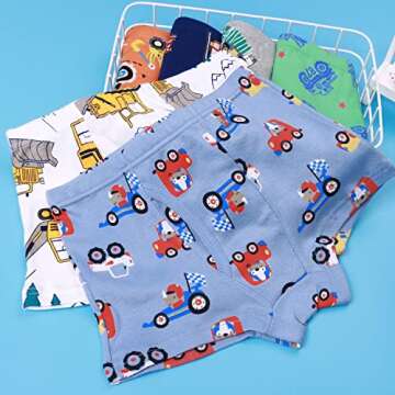 Finihen Boys Boxer Briefs Toddler Soft Shark Dinosaur Underwear Children Baby Truck Undies Size 4T Multicoloured