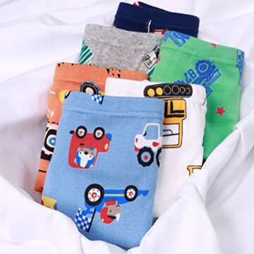 Finihen Boys Boxer Briefs Toddler Soft Shark Dinosaur Underwear Children Baby Truck Undies Size 4T Multicoloured