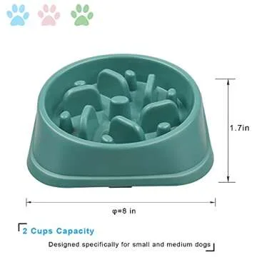 UPSKY Slow Feeder Small Dog Bowls Anti-Slip Puzzle Bowl Feeder Interactive Bloat Stop Dog Bowl Anti-...