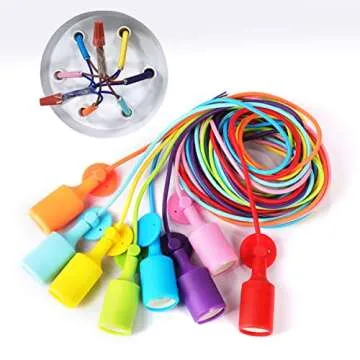 MICHALLA 8 Lights Spider Lamps E26 Edison Bulb Style, DIY Pendant Light Fixtures, Children's Fun Colorful Chandelier, Simple Ceiling Pendant Lights for Girls Boys Room, Playroom, Study