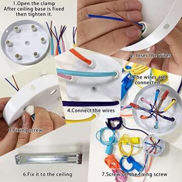 MICHALLA 8 Lights Spider Lamps E26 Edison Bulb Style, DIY Pendant Light Fixtures, Children's Fun Colorful Chandelier, Simple Ceiling Pendant Lights for Girls Boys Room, Playroom, Study