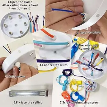 MICHALLA 8 Lights Spider Lamps E26 Edison Bulb Style, DIY Pendant Light Fixtures, Children's Fun Colorful Chandelier, Simple Ceiling Pendant Lights for Girls Boys Room, Playroom, Study