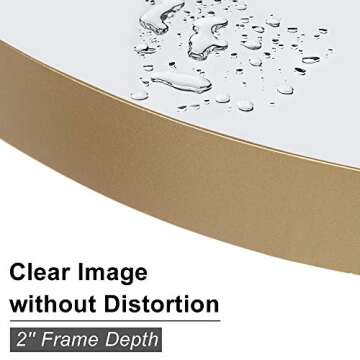 VINGLI 20" Gold Framed Mirror, Mid Century Modern Mirror Round Gold Trimmed Mirror Small Circle Mirrors For Nursery,Decorative Gold Circular Mirrors for Wall Decor,Small Metal Framed Mirror for Vanity