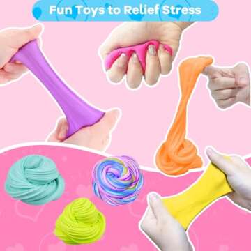 AMENON 28 Pack Butter Slime Kit Valentine Gifts for Kids with 28 Cards Putty Colorful Stress Relief Toy Valentines Toy for Kids Classroom Exchange Gifts School Games Prizes Party Favor Boys Girls