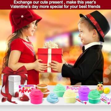 AMENON 28 Pack Butter Slime Kit Valentine Gifts for Kids with 28 Cards Putty Colorful Stress Relief Toy Valentines Toy for Kids Classroom Exchange Gifts School Games Prizes Party Favor Boys Girls