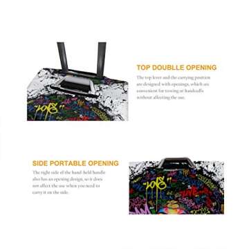 NELife Travel Suitcase Protector African American Girl Elastic Protective Washable Luggage Cover wit...