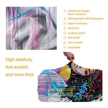 NELife Travel Suitcase Protector African American Girl Elastic Protective Washable Luggage Cover with Concealed Zipper Suitable for 18-32 Inch-XL(A little large)