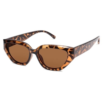 SOJOS Trendy Cute Cat Eye Polarized Sunglasses for Women Fashion Cateye Womens Sunnies SJ2237, Torto...
