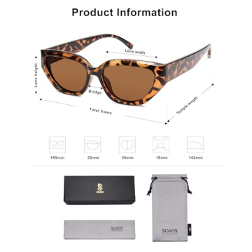 SOJOS Stylish Polarized Cat Eye Sunglasses for Women