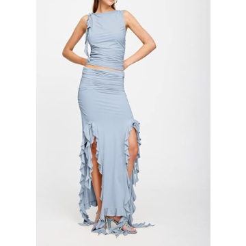 Trendy NUFIWI Y2K Ruffles Two Piece Skirts Sets