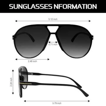 GUVIVI Retro Aviator Sunglasses for Women Men Oversized Classic 70s Vintage Trendy Square Aviators Tortoise Sun Glasses