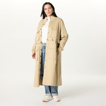 The Drop Women’s Convertible Utility Coat by @takkunda – Style Meets Versatility in Travertine