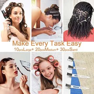 HiJeaton 60Pcs Metal Duck Billed Hair Clips for Styling