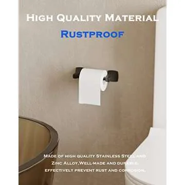 WZRUA Matte Black Toilet Paper Holder Bathroom Double Post Pivoting Tissue Roll Holder Stainless Steel and Zinc Alloy Wall Mount