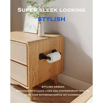 WZRUA Matte Black Toilet Paper Holder Bathroom Double Post Pivoting Tissue Roll Holder Stainless Steel and Zinc Alloy Wall Mount