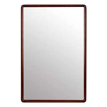 Farmhouse Wood Frame Bathroom Medicine Cabinet with Mirror, 24''x16'' - Vanity Mirror for Recess or Surface Mounted Installation (Brown)