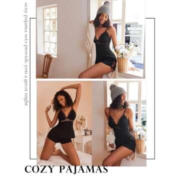 Avidlove Womens Pajama Sets 2 Piece Sleepwear Lace Pajamas Cami PJS Set for Women