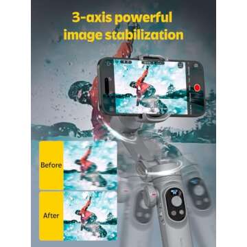 Professional Gimbal Stabilizer for Smartphone w/Wireless Charging OLED Display LED Light Focus Wheel, 3-Axis Phone Gimbal Stabilizer for iPhone 15 14 13 12 Pro/Max/Xs Galaxy S23-AOCHUAN Smart X Pro