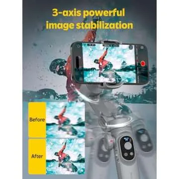 Professional Gimbal Stabilizer for Smartphone w/Wireless Charging OLED Display LED Light Focus Wheel, 3-Axis Phone Gimbal Stabilizer for iPhone 15 14 13 12 Pro/Max/Xs Galaxy S23-AOCHUAN Smart X Pro