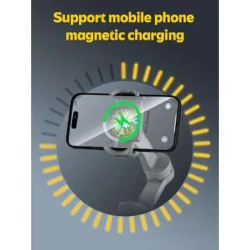 Professional Gimbal Stabilizer for Smartphone w/Wireless Charging OLED Display LED Light Focus Wheel, 3-Axis Phone Gimbal Stabilizer for iPhone 15 14 13 12 Pro/Max/Xs Galaxy S23-AOCHUAN Smart X Pro