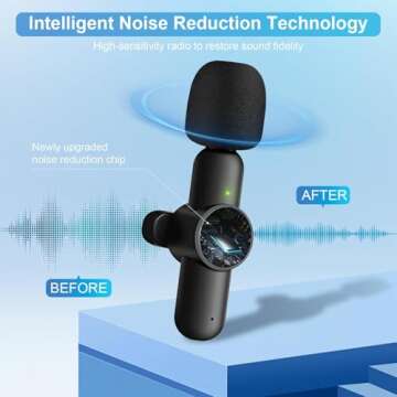 vvituaC 3 in 1 Mini Microphone: Wireless Lavalier for iPhone, Android, Camera, USB-C, Noise Reductio...