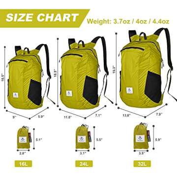 4Monster Compact Hiking Daypack - Lightweight & Water Resistant