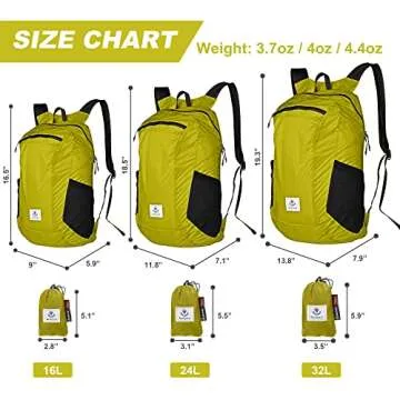 4Monster Compact Hiking Daypack - Lightweight & Water Resistant