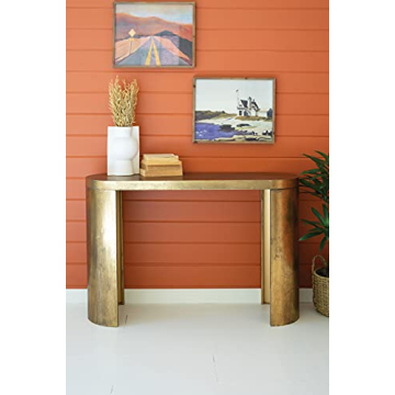 KALALOU CLL2611 Elegant Antique Brass Console Table