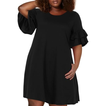 Nemidor Women's Plus Size Ruffle Sleeve Casual Dress