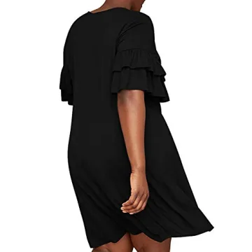 Nemidor Women's Plus Size Ruffle Sleeve Casual Dress