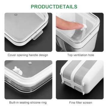 Greek Yogurt Strainer, 1100ml Multi Yoghurt Maker Strainer with Fine Mesh Bag & Lid for Thick Greek Yogurt, Soybean Milk, Kefir, Berries, Soup, Fruit Juice, Coffee