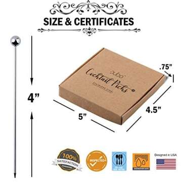 Premium Stainless Steel Cocktail Picks for Entertaining