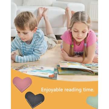 Leather Heart Bookmarks, Cute Corner Page Book Marks for Kids Women Book Accessories for Reading Lov...