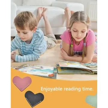 Leather Heart Bookmarks, Cute Corner Page Book Marks for Kids Women Book Accessories for Reading Lov...