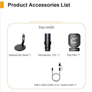 COMICA USB Microphone for Computer and Smartphone,RGB Cardioid Condenser Gaming Mic for Podcasting,S...
