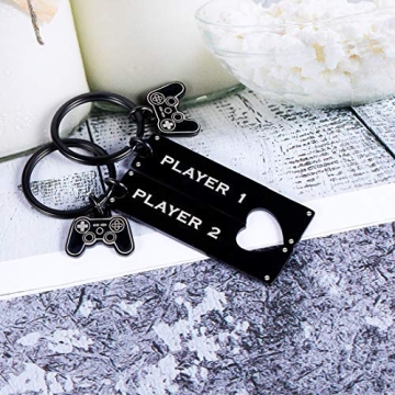 Gamer Couple Keychain - Player 1 & 2 Matching Gift